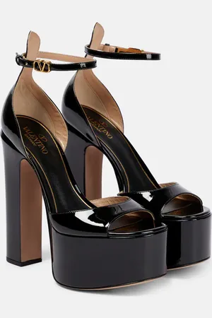 VALENTINO GARAVANI Tan-Go 155 patent leather platform sandals