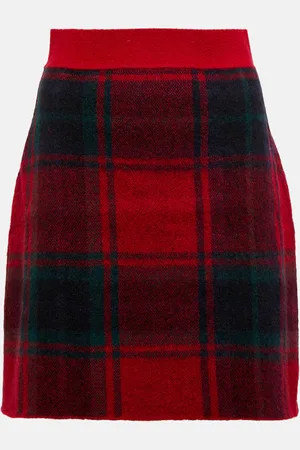Ralph Lauren Checked alpaca wool-blend miniskirt