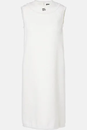 Dolce & Gabbana DG wool-blend tweed shift dress