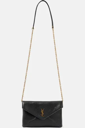 Saint Laurent Cassandre Small leather wallet on chain