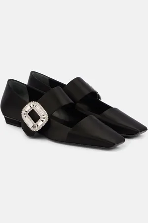 Roger Vivier Belle Vivier embellished satin flats
