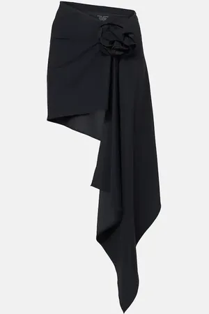 MAGDA BUTRYM Floral-applique draped beach cover-up
