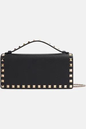 VALENTINO GARAVANI Rockstud leather wallet on chain