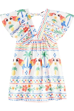 FÁBULA Araras printed cotton dress
