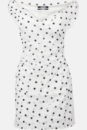 Jacquemus Rita draped polka-dot minidress