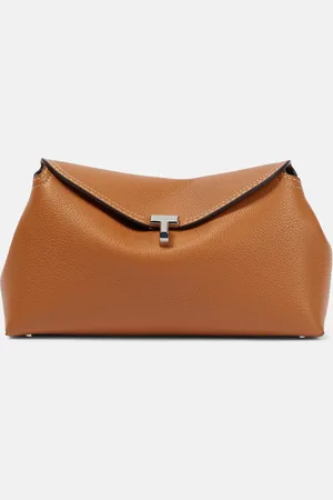 Totême T-Lock leather clutch