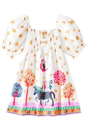 FÁBULA Burrica printed cotton dress