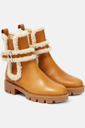 Christian Louboutin CL Chelsea shearling-trimmed ankle boots