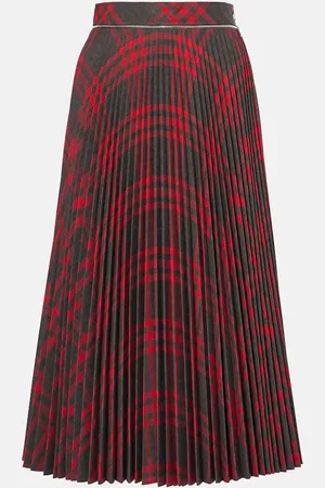 Burberry Check plisse midi skirt