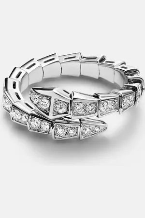 Bvlgari Serpenti Viper 18kt white gold ring with diamonds