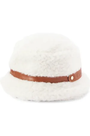 Chloé Leather-trimmed faux shearling bucket hat