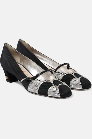 VALENTINO GARAVANI Bowow 45 embellished moire pumps