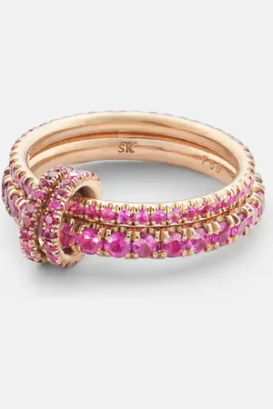 SPINELLI KILCOLLIN Delphinus Rouge Petite Deux 18kt gold ring with sapphires and rubies