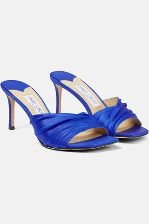 Jimmy Choo Basil 75 jersey and leather mules