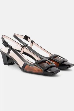 Roger Vivier Belle Vivier 45 patent leather slingback pumps