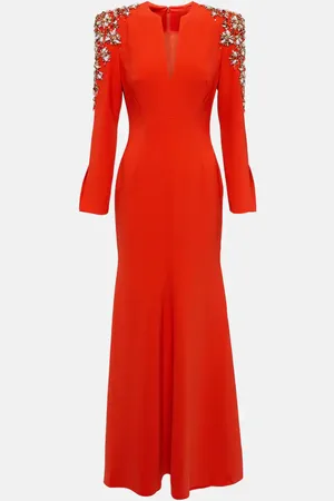 Jenny Packham Kay embellished crepe gown