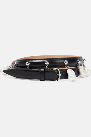 Alaïa Faux pearl-embellished leather belt