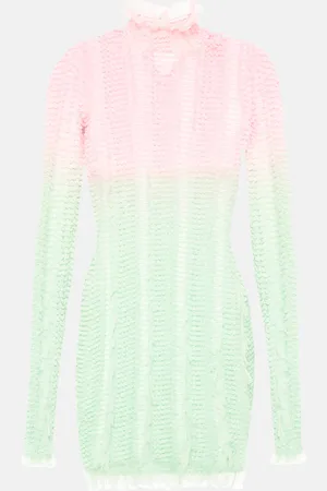 Roberta Einer Angel printed tulle-trimmed minidress