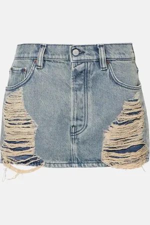 Acne Studios Macaria distressed denim miniskirt