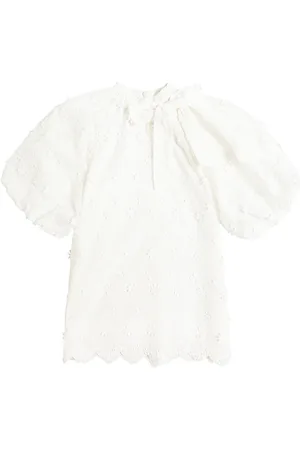 Petite Amalie Tie-neck cotton dress