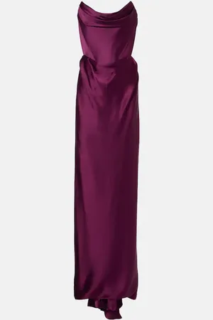 Vivienne Westwood Galaxy draped crepe satin bustier gown