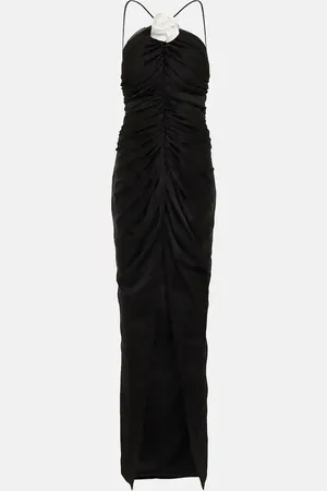 Rasario Floral-applique chiffon gown