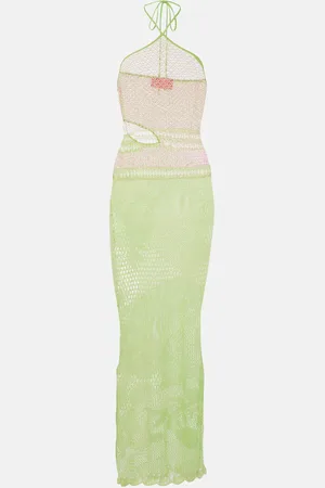 Roberta Einer Natalie halterneck cotton-blend maxi dress