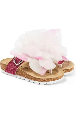 MONNALISA Floral-appliqued thong sandals