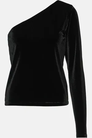 Ralph Lauren One-shoulder velvet top