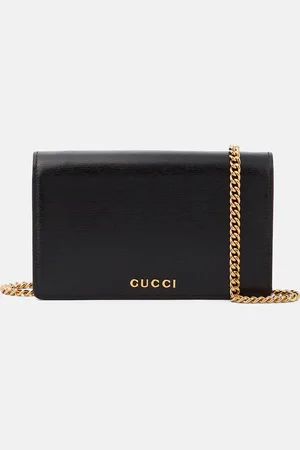 Gucci Script leather wallet on chain