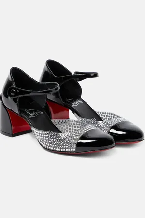 Christian Louboutin Crystal-embellished patent leather pumps