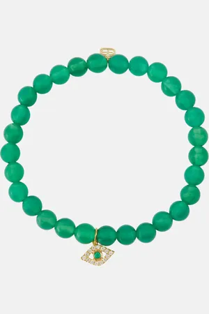 Sydney Evan Evil Eye 14kt gold bracelet with diamonds