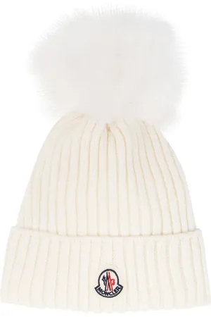 Moncler Logo faux fur-trimmed virgin wool beanie