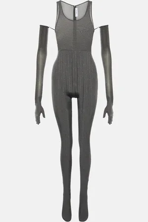 ALEX PERRY Crystal-embellished jersey catsuit