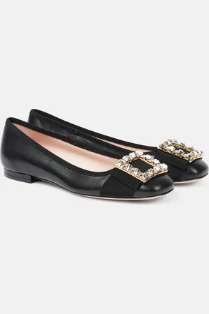 Roger Vivier Tres Vivier embellished leather ballet flats