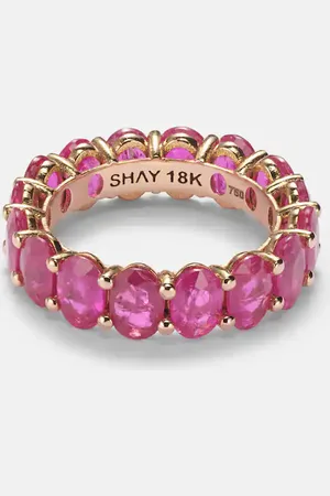 Shay 18kt gold eternity ring with rubies