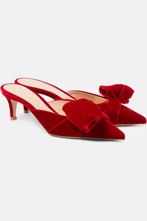 Gianvito Rossi 55 bow-detail velvet mules