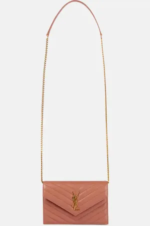 Saint Laurent Cassandre matelasse leather wallet on chain