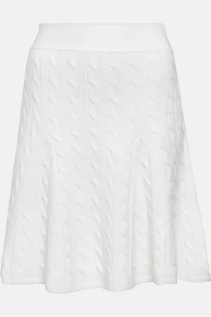Ralph Lauren Cable-knit wool and silk miniskirt