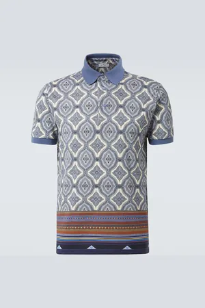 Etro Roma printed cotton polo shirt