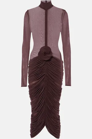 MAGDA BUTRYM Floral-applique midi dress