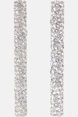 Alexander McQueen T-Bar crystal-embellished drop earrings