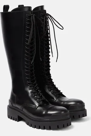 Balenciaga Strike leather lace-up boots