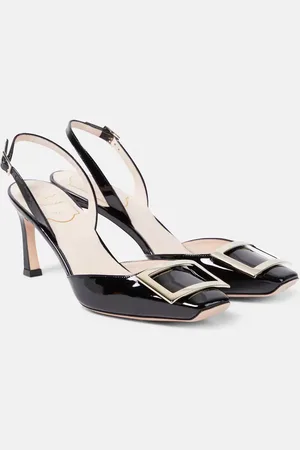 Roger Vivier Trompette 70 patent leather slingback pumps