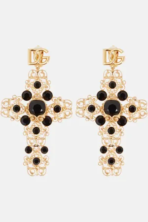 Dolce & Gabbana DG embellished drop earrings
