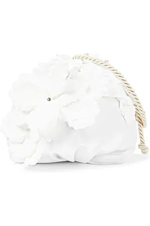 MONNALISA Floral-applique satin clutch