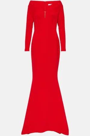 Safiyaa Wilson crepe fishtail gown