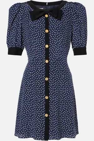 Alessandra Rich Polka-dot printed silk minidress