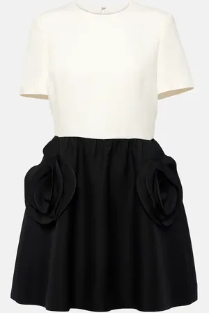 VALENTINO Crepe Couture floral-applique minidress