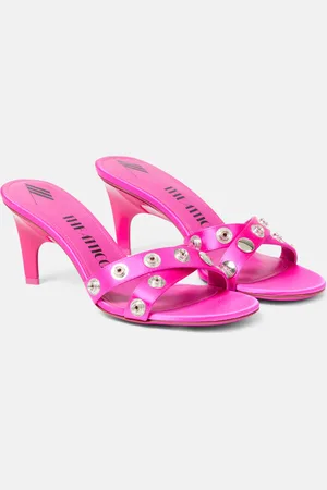 The Attico Cosmo 60 studded satin sandals